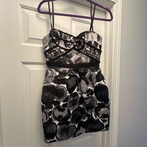 BCBGMaxAzria Black White Floral Dress